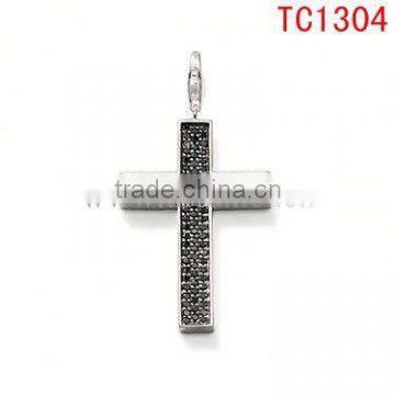 TC1304 black cross design for Jesus style cheap pendant&charm direct buy china