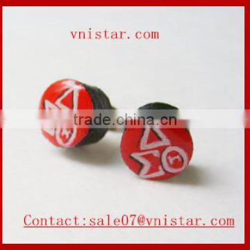 Vnistar wholesale delta sigma theta stud earrings fashion greek stud jewelry cheap