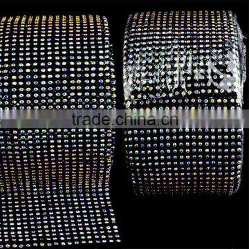 New Style 18 rows Elastic Rhinestone Trimming, Stretch Rhinestone Trim Rolls Banding for Party