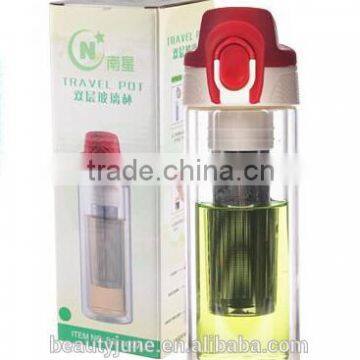 BPA Free Heat-Resistant Sports Bra Glass Water Bottle With Tea Infuser Handles Glass Bottles Hot 2015 photo-6