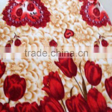 red flower anti-pilling coral/flannel fleece fabric