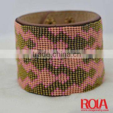 handmade twist bracelet HANDMADE BEAD LEATHER BRACELET WHOLEALE JEWELRY FASHION ORNAMENT ACCESSORY