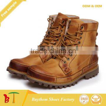 Full Grain Leather Marten Boots Hiking Anti-slip Shoes for Men