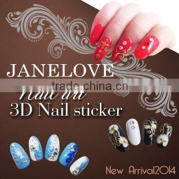 2014 new gold color 3d nail stickers nail art Wraps alibaba wholesale made in china