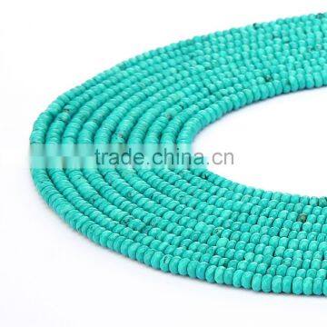 Hot Selling Faceted Rondelle Green Turquoise Gemstone Beads