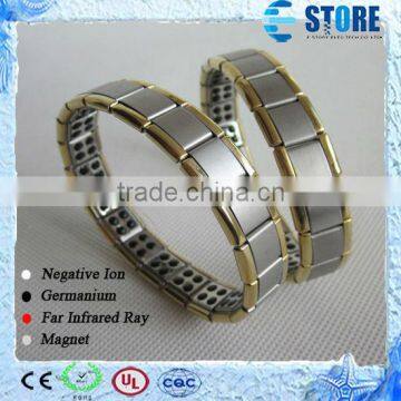 Cheap Golden Side Balance Wristband Germanium Energy Bracelet Power Energy Bracelet with Germanium Stones