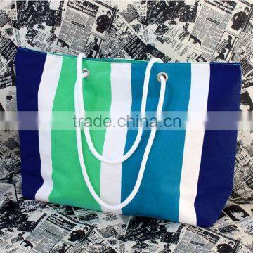 Cucstom design zipper waterproof beach tote bag