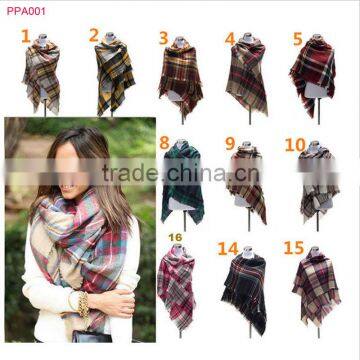 Hot Selling Winter Tartan Plaid Scarf Cashmere photo-1