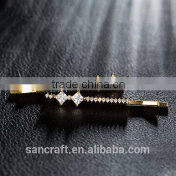 18k gold plated ladies fancy metal hair clips