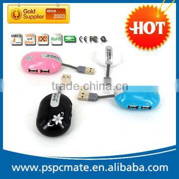 Promotional gift computer cable hidden 4 port usb 2.0 hub