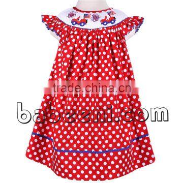 Smocked dresses for Independence Day, car smocked bishop dress