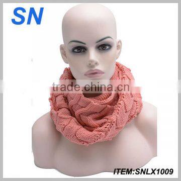 Girls winter fashion cable knit infinity scarf