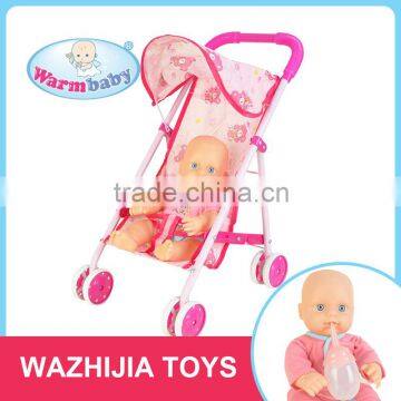 wholesale alibaba 12inch full body silicone baby doll with stroller