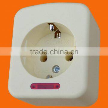 European style 1 way extension power socket with earth (E5001E)
