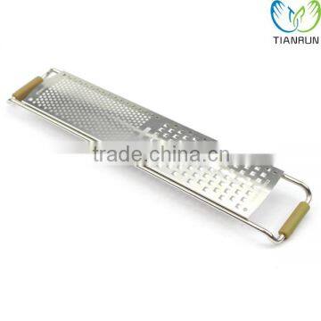 Simple Style Hot Selling Good Quality Stainless Steel Etching Grater with Brown Handle