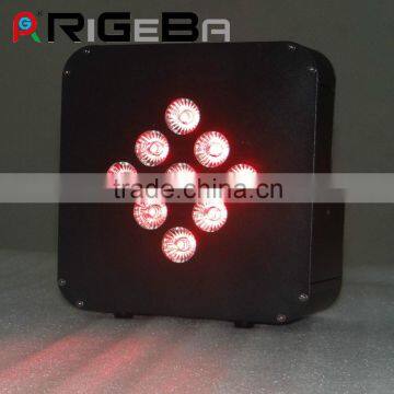 RIGEBA NEW HOT SELLING 9*10W RGBWA 5 IN 1 wireless battery led flat par can