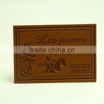 Jeans leather patch label,pu thin leather label