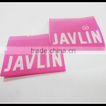 Nice Price Pink Woven Hangtag Label for Custom Garment Label Whole