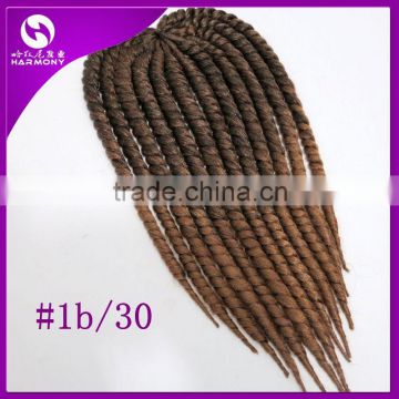 ( Color #1b/30 ) STOCK 18inch 100grams Synthetic senegalese ombre mambo afro twists jumbo braiding hair extensions