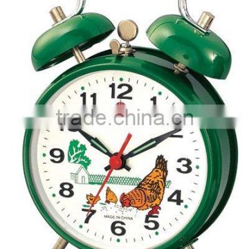 4 metal case mechanical alarm clock mechanism, retro design clock, desktop clock