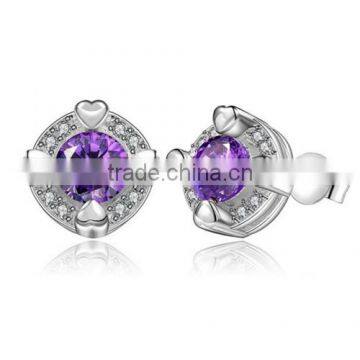 Little And Dainty With Blue Stone 925 Jewelry Silver Plated Earrings