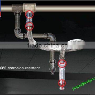 Stainless steel fire sprinkler flexible braided &unbraided hose/metal fire sprinkler flexible hose with competitive price