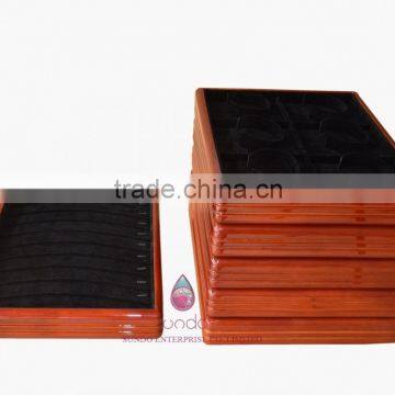 High-end Glossy Stackable Wooden Jewelry Display Tray photo-2