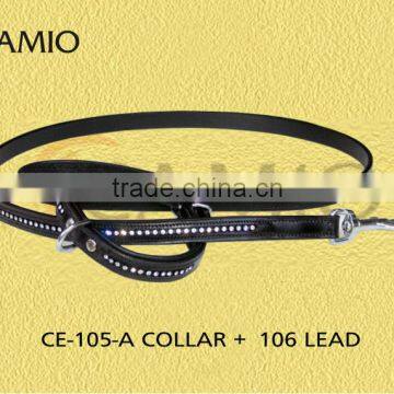 CE 105 + 106-A Diamond Dog leads with collar