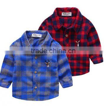 2016 kid boys spring fall long sleeves crossed shirt