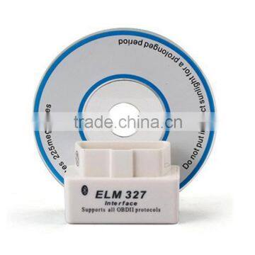 Super Mini elm 327 White v1.5 Bluetooth OBD2 OBD II Car Diagnostic Scanner For Android Symbian Windows