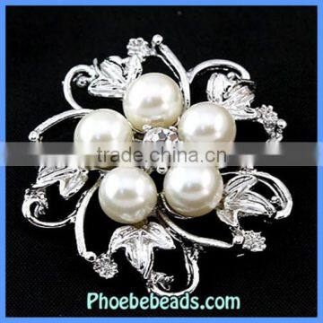 Wholesale Fashion Faux Pear & Rhinestone Flower Brooch PFB-W008