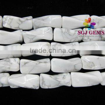 Howlite beads,Rectangle Twisted Howlite beads