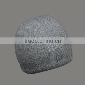 CHARACTER GREY EMBROIDERY BEANIE HATS WHOLESALE WITH WOVEN LABEL photo-2