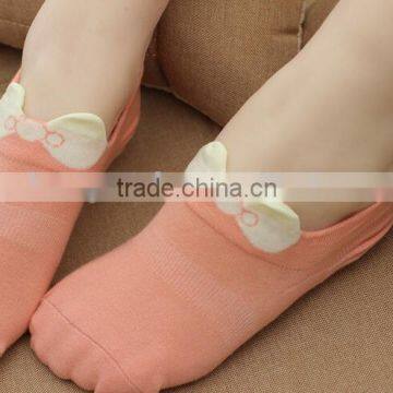 three dimensional butterfly knot invisible boat socks with silicone slip