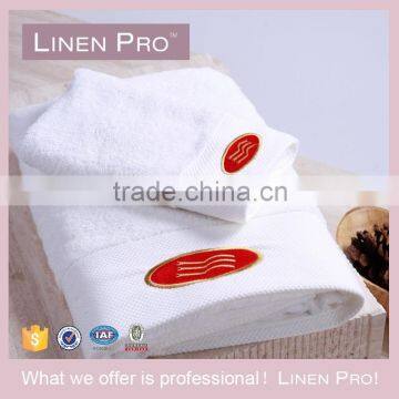 LinenPro Embroidered Dobby Border 21S Bath Towels Luxury Hotel Towels