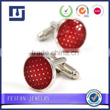 Fashion 14mm round dot novelty mens cufflinks