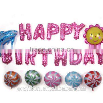 self sealing foil alphabet balloon for birthday decoration