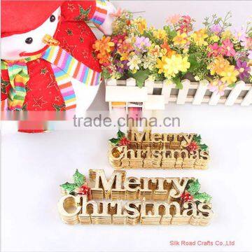 Golden English Merry Christmas Words Decoration