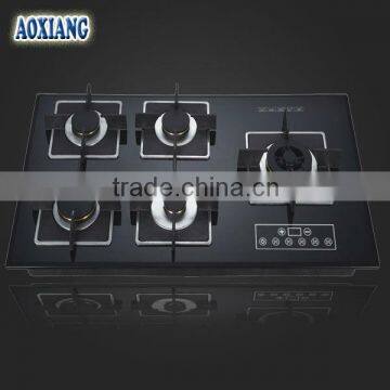 Kitchen 5 Burner Built-in Tempered Glass Gas Stove/ Gas Stove/ Gas Cooker AX-1196-5