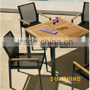 New arrival for 2015 outdoor furniture business Synthetic plastic wood stackable chair