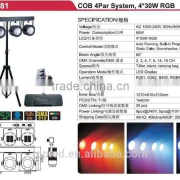 High Power Stage Lighting 4*30W RGB LED Par Effect Lighting for Party