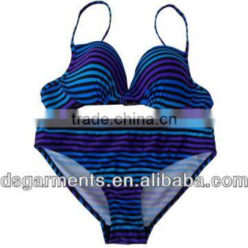 Hot Blue Stripe bikini swimwear