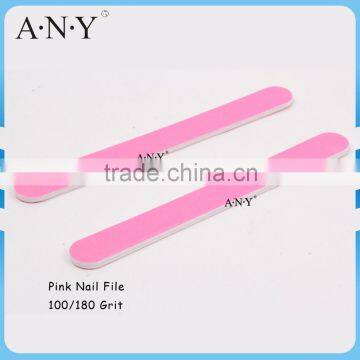 Nail Care Shaping and Polishing Tool PP Board Pink Hot Sale Nail File 100/180 Grit