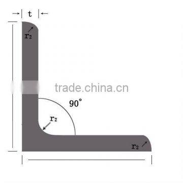 Hot Rolled Carbon Steel Bar Material Galvanized Iron 45 Degree Steel Angle Bar Size