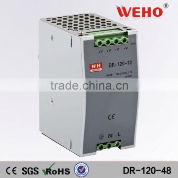 ISO9001 approved ac to dc 48v 120w din rail power switch supply