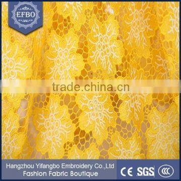 Hot Selling Floral Pattern High Quality Cupion Lace Fabric For Woman Dress photo-4