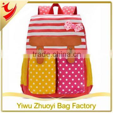 Promotion canvas backpack, canvas kids school bag for girls