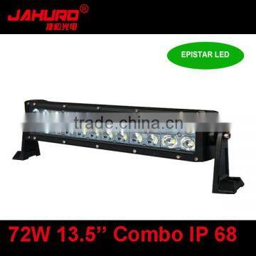 14 inch 24 volt epistar led light bar, curved aluminum led light bar 72w combo supply