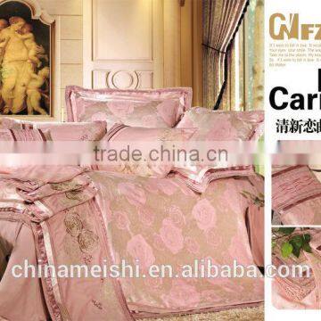 Professional Factory Sale! 4pcs lace printed raw silk duvet bedding set