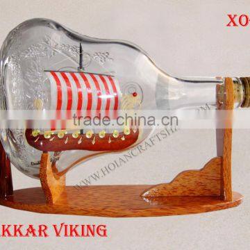 DRAKKAR VIKING SHIP IN XO BOTTLE - HANDMADE SHIP MODEL, SPECIAL GIFT